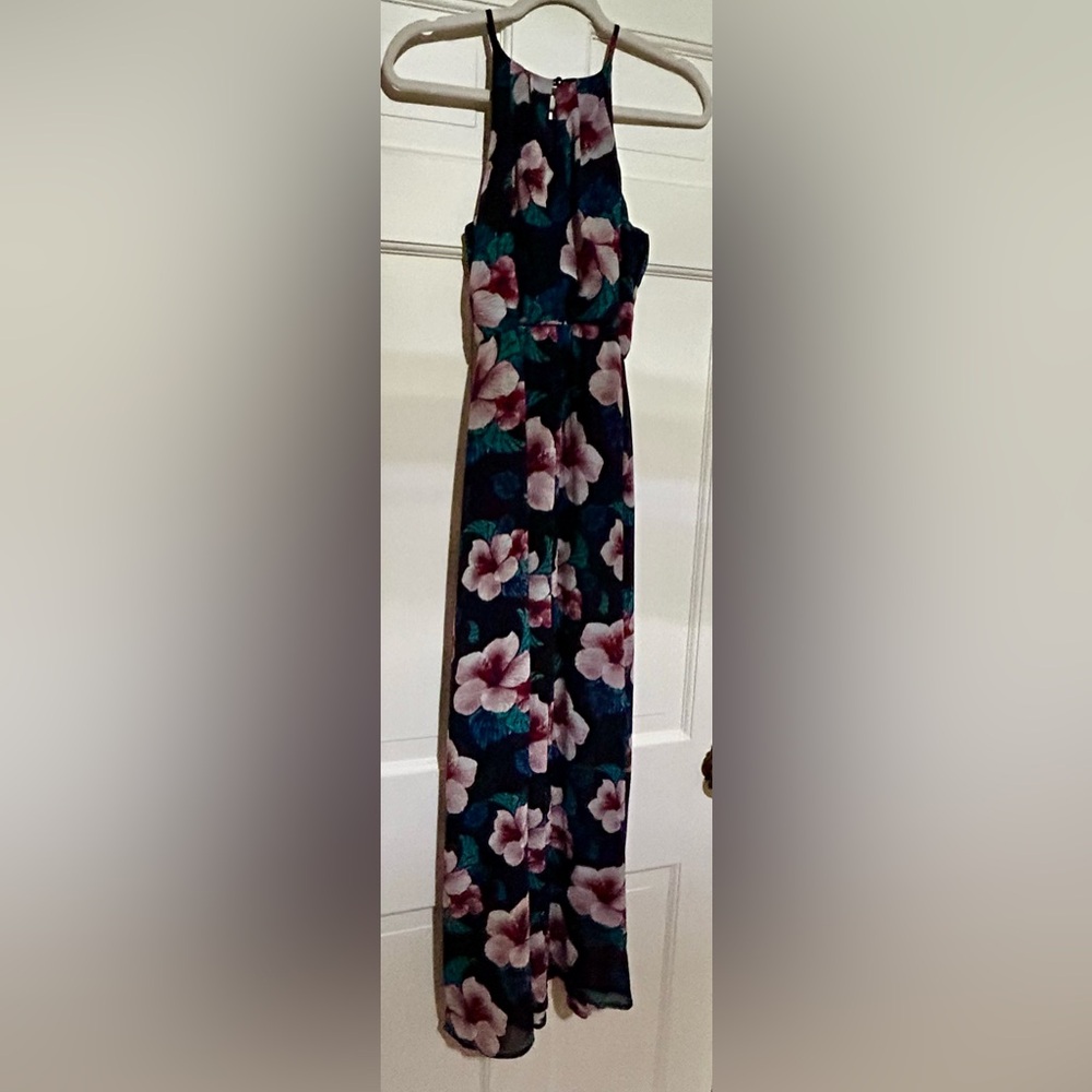 Miami Black and Pink Halter Beautiful long perfect for wedding guest, party, etc